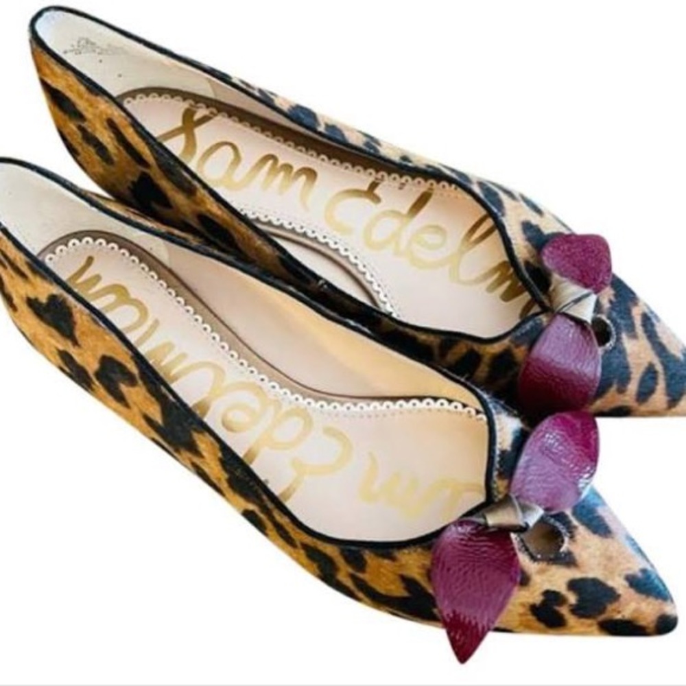 Sam Edelman Leopard Print Cow Hair Flats 6.5